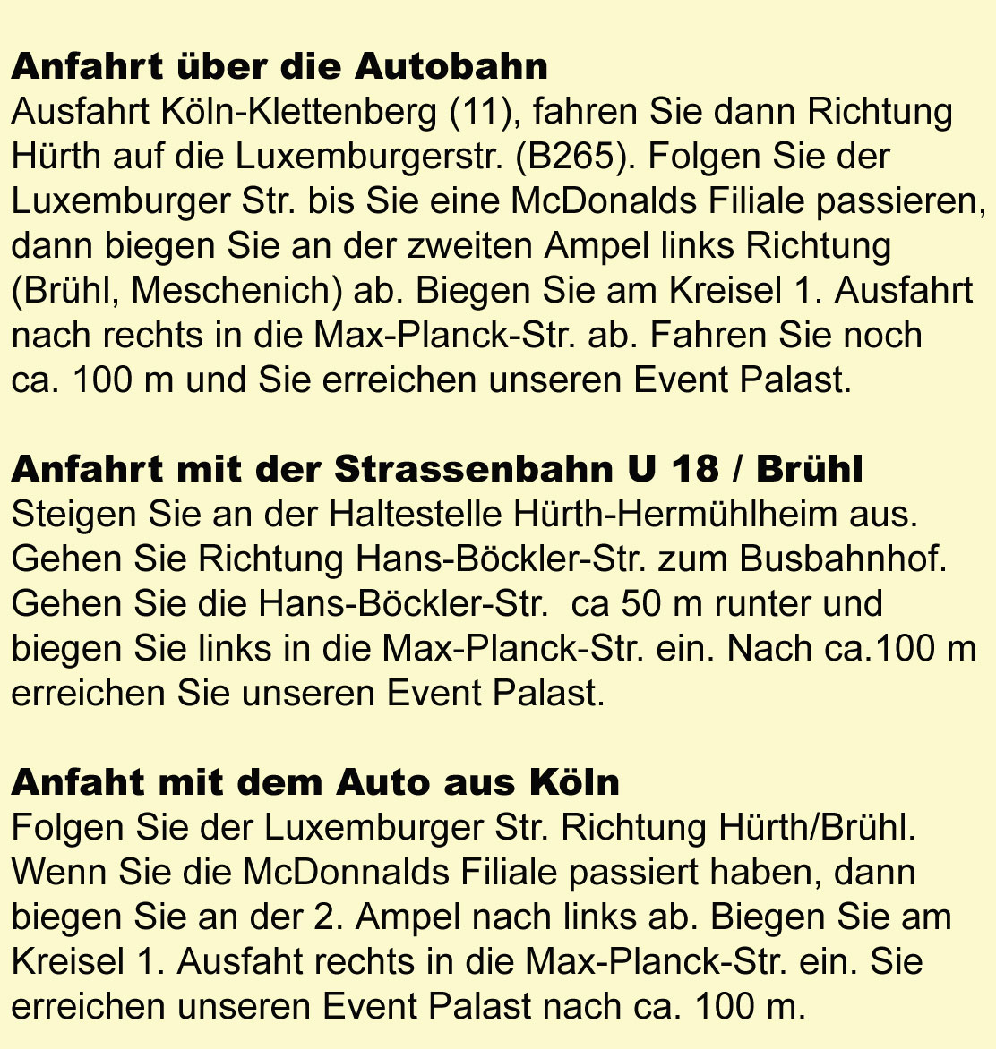 hier finden sie den weg zu eventpalast